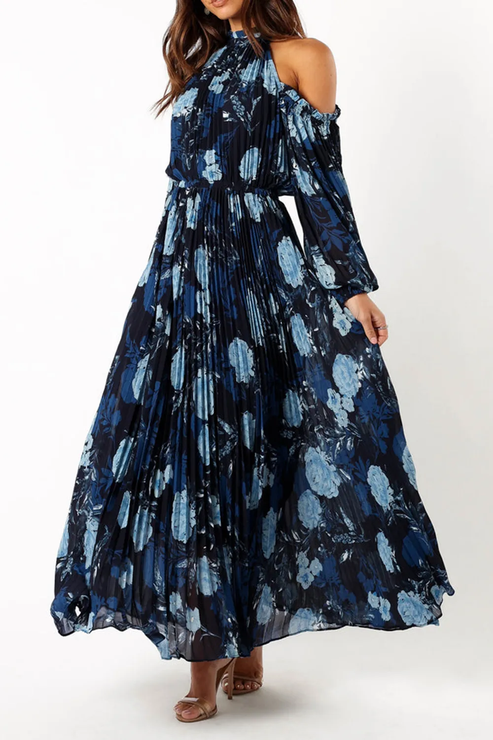 OFF-THE-SHOULDER TRUMPET SLEEVE DRESS