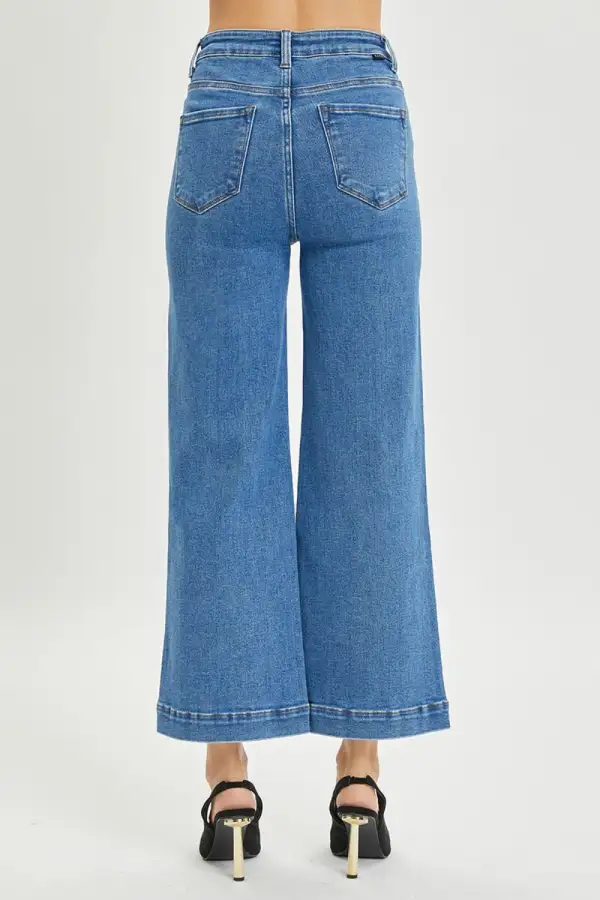 Ribbed Flowing Denim Jeans