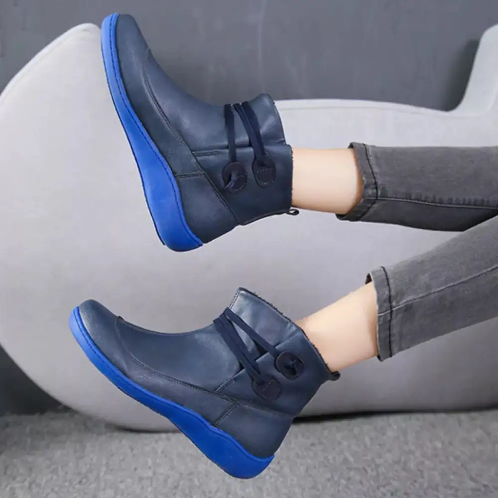 Button Detail Ankle Boots