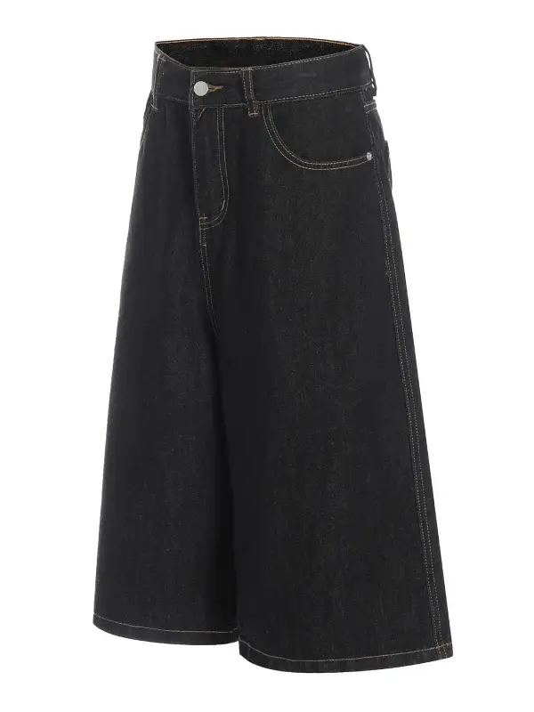 Weekend Roomy Wide Leg Cotton Blend Casual Shorts