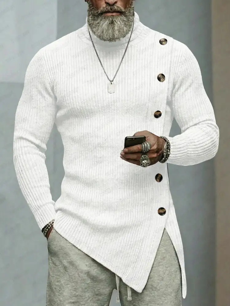 Shawl Collar Asymmetric Sweater