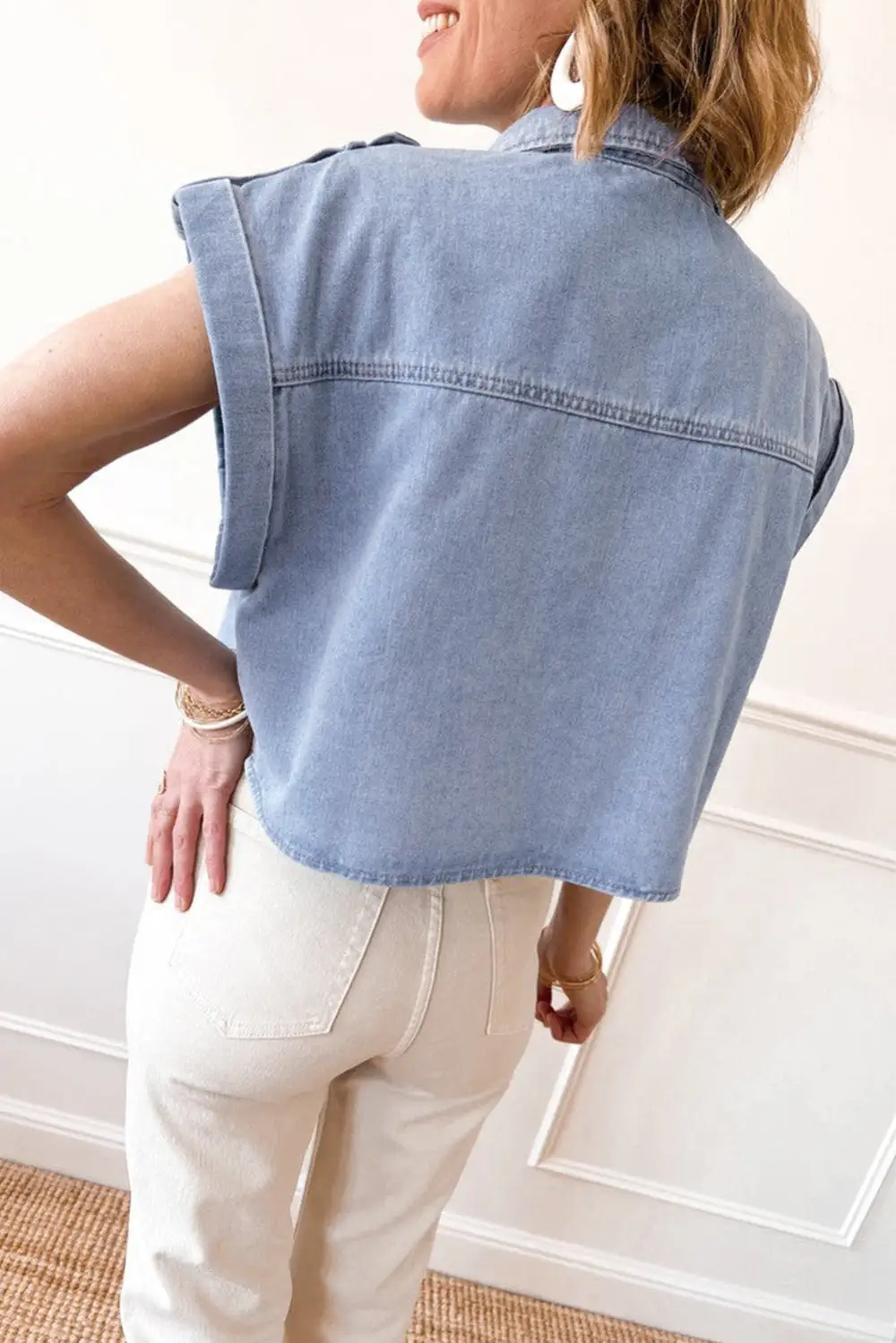 Cap Sleeve Shirt Blouse