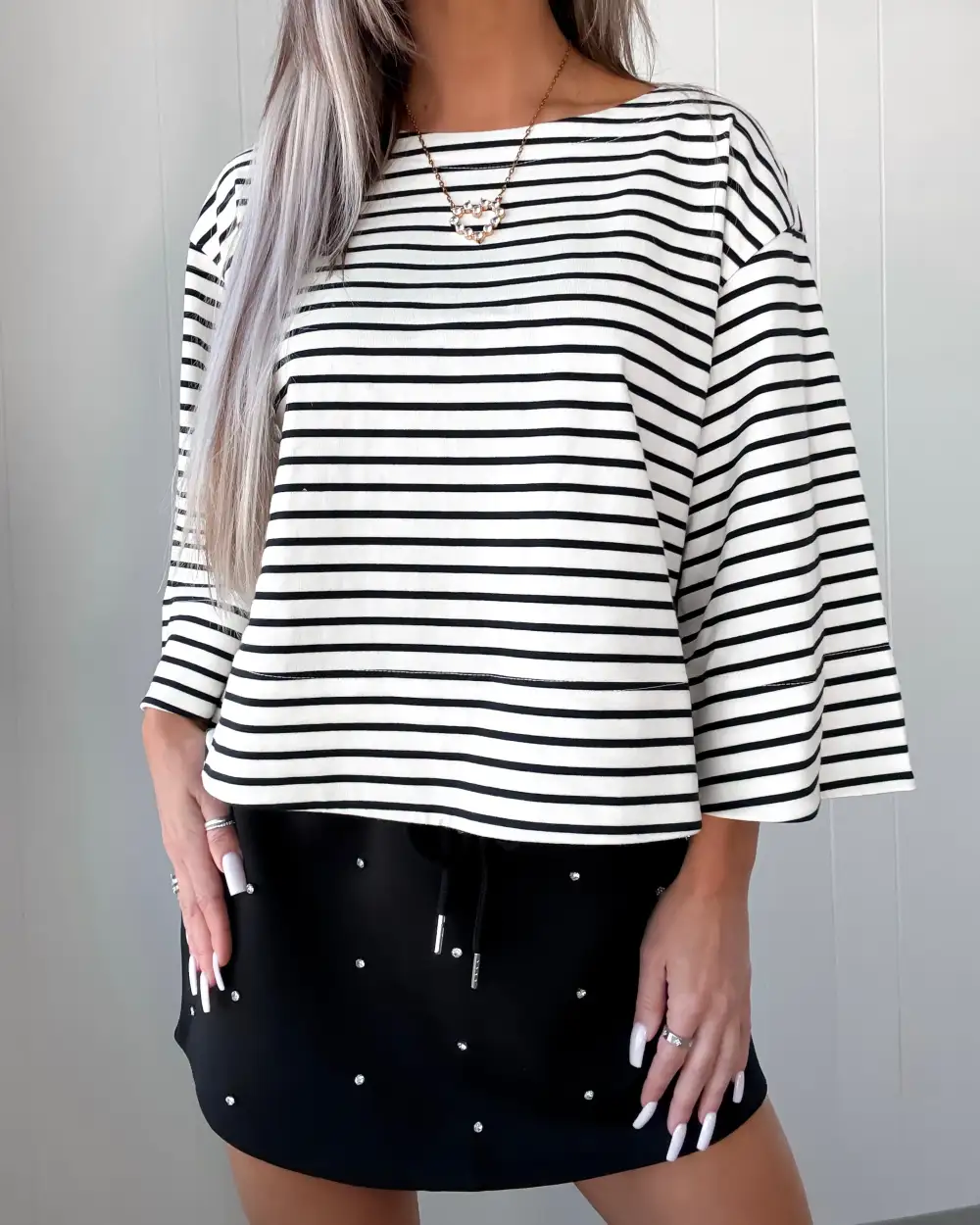 Modern Striped Woven Top