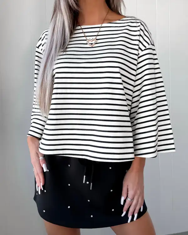 Modern Striped Woven Top
