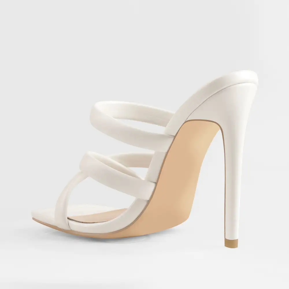 Square Toe Matte High Heel Sandals