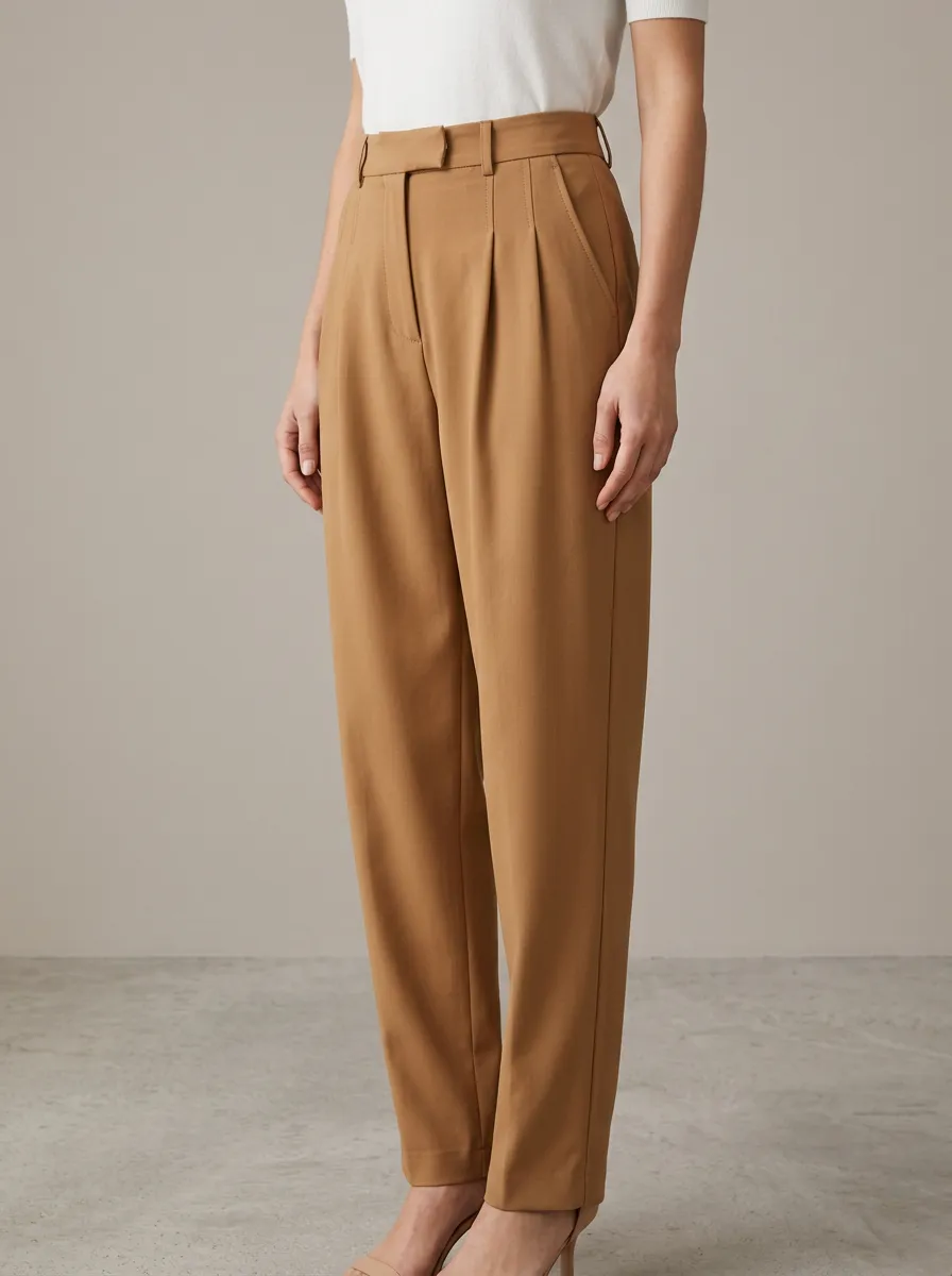 Women's Belt-Loop Pleated Tailored Trousers