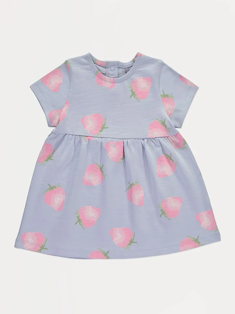 Lilac Strawberry Short Sleeve Dress