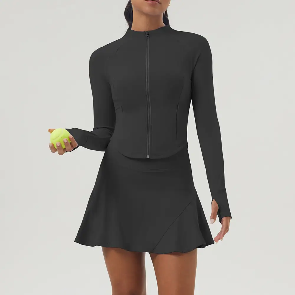 Zip-Front Tennis Jacket, Top and Skort Active Set