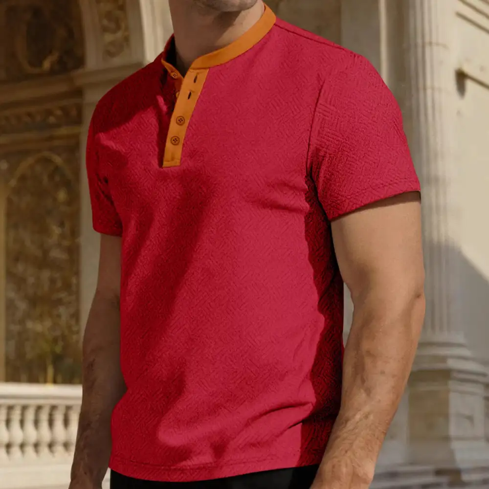 Jacquard Short Sleeve Polo Shirt