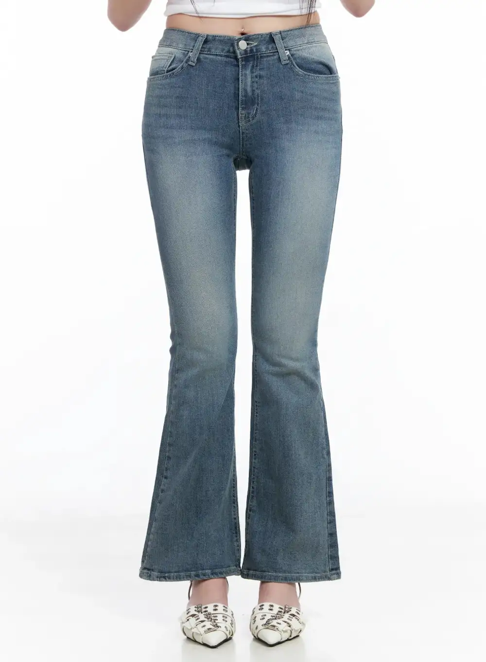 High-Waist Bootcut Flared Jeans