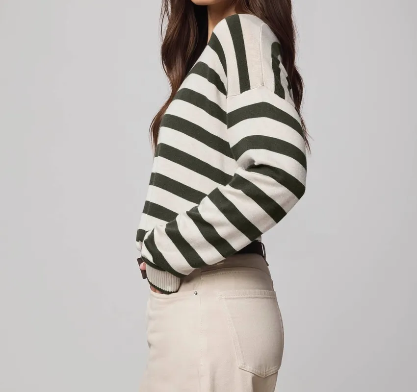 Cashblend Stripe Pullover Sweater