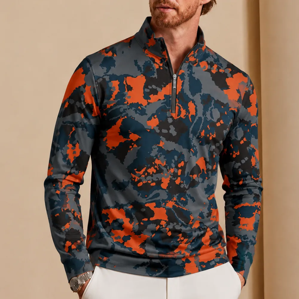 Refined Midweight Long Sleeve Pullover Golf Shirt