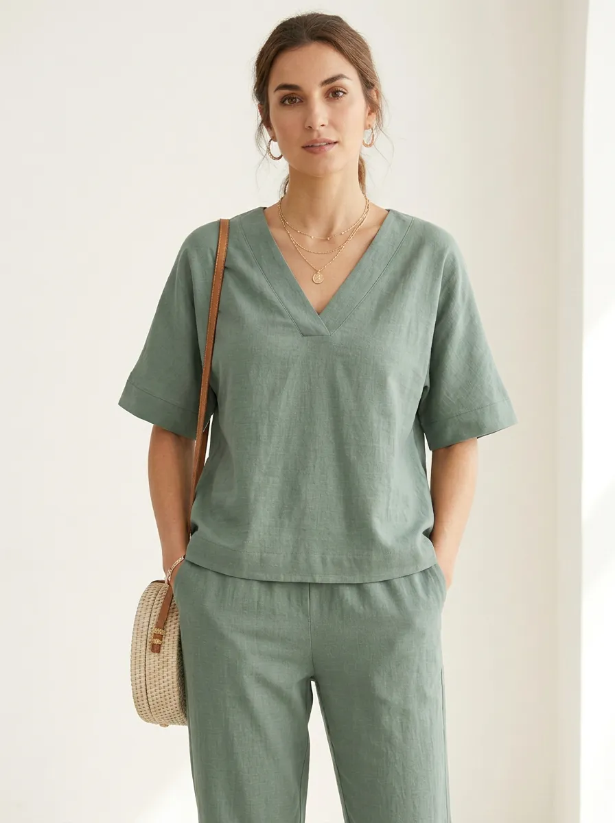 Weekend Women's V-Neck Casual Lounge Set