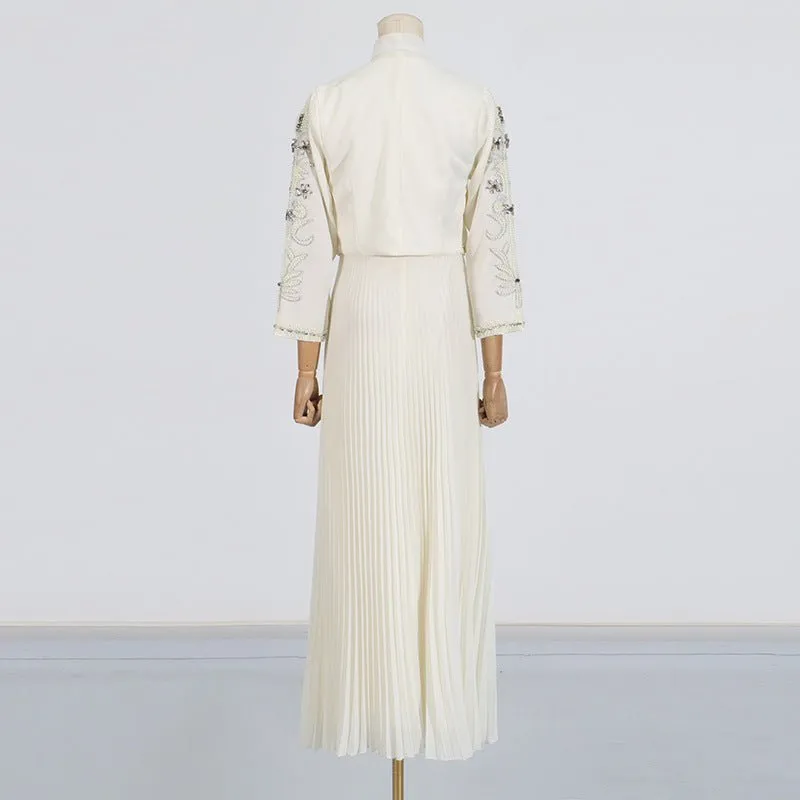 Distinctive Embroidered Jacket Skirt Set