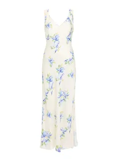 Charming High Waist V-Neck Printed Dress