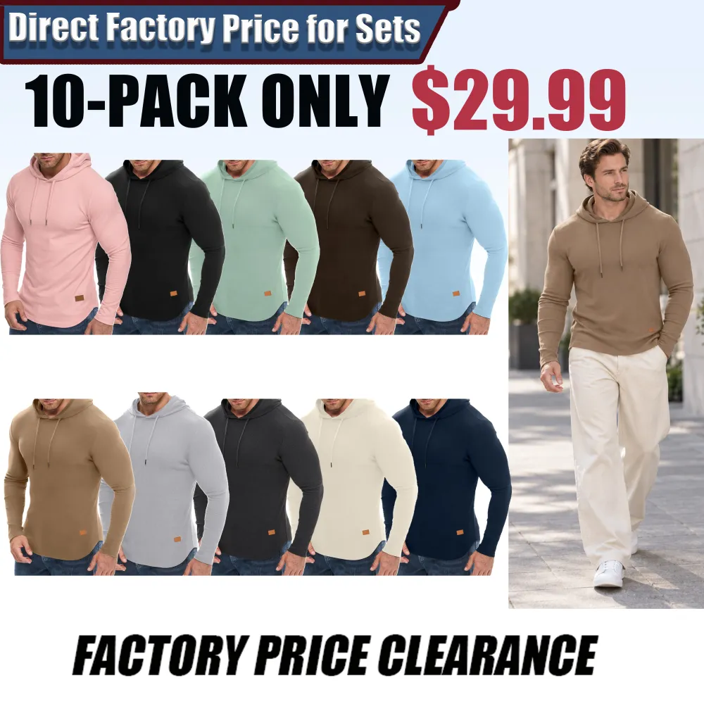 Men's Fashion Fleece-Lined Long-Sleeve Hooded Sweatshirt Pullover