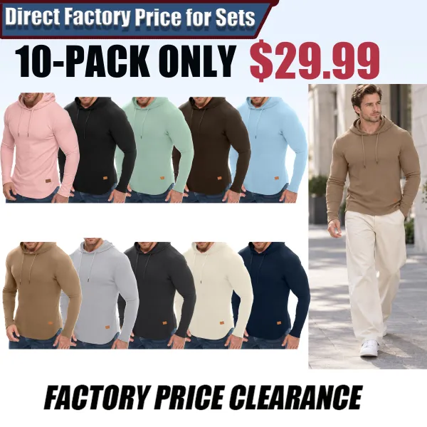 Men's Fashion Fleece-Lined Long-Sleeve Hooded Sweatshirt Pullover