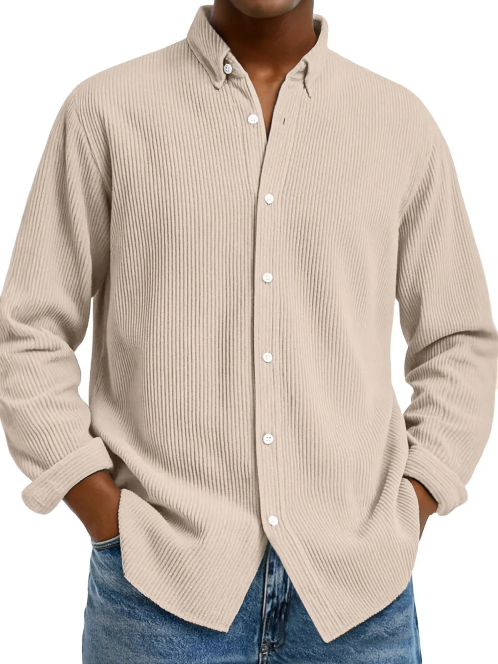 Clean Cut Long Sleeve Open Collar Shirt