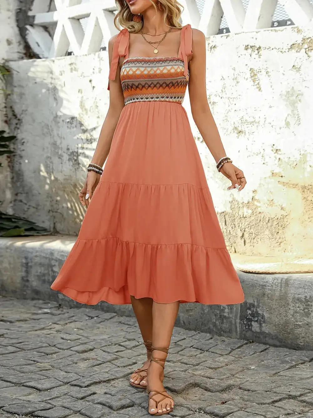 Everyday Tie Detail Midi Dress