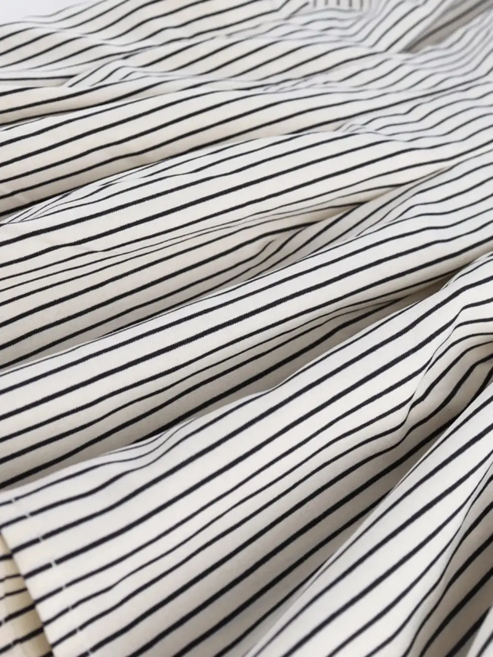 Cinched-Waist Striped Buttoned Shirt