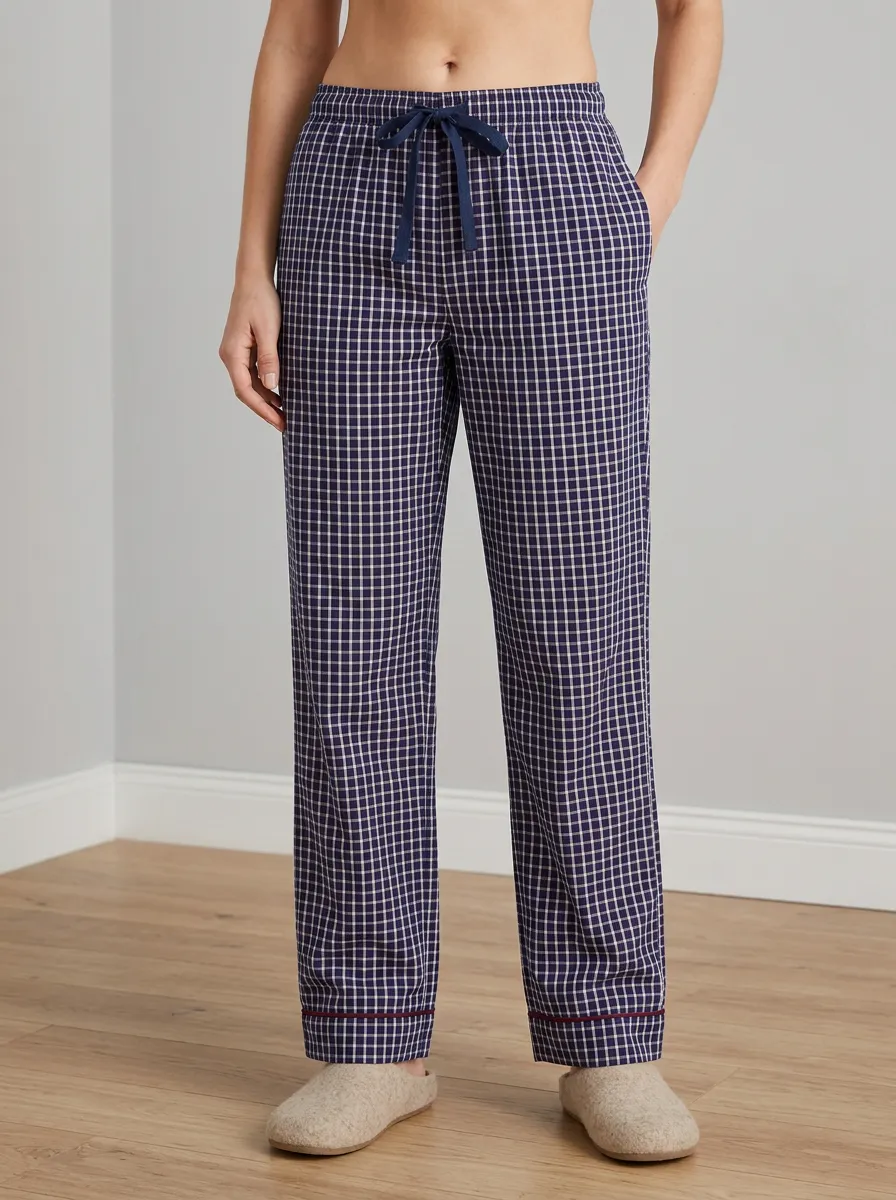 Easygoing Plaid Straight Leg Sleep Pants