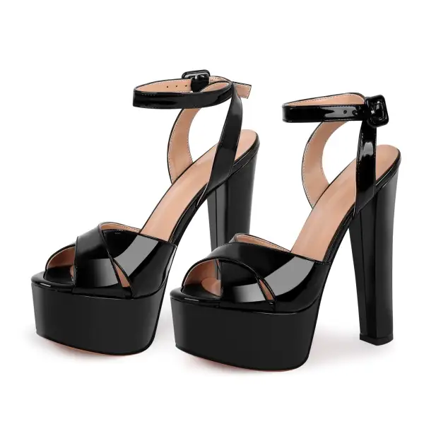 Platform Chunky Heel Ankle Strap Sandals