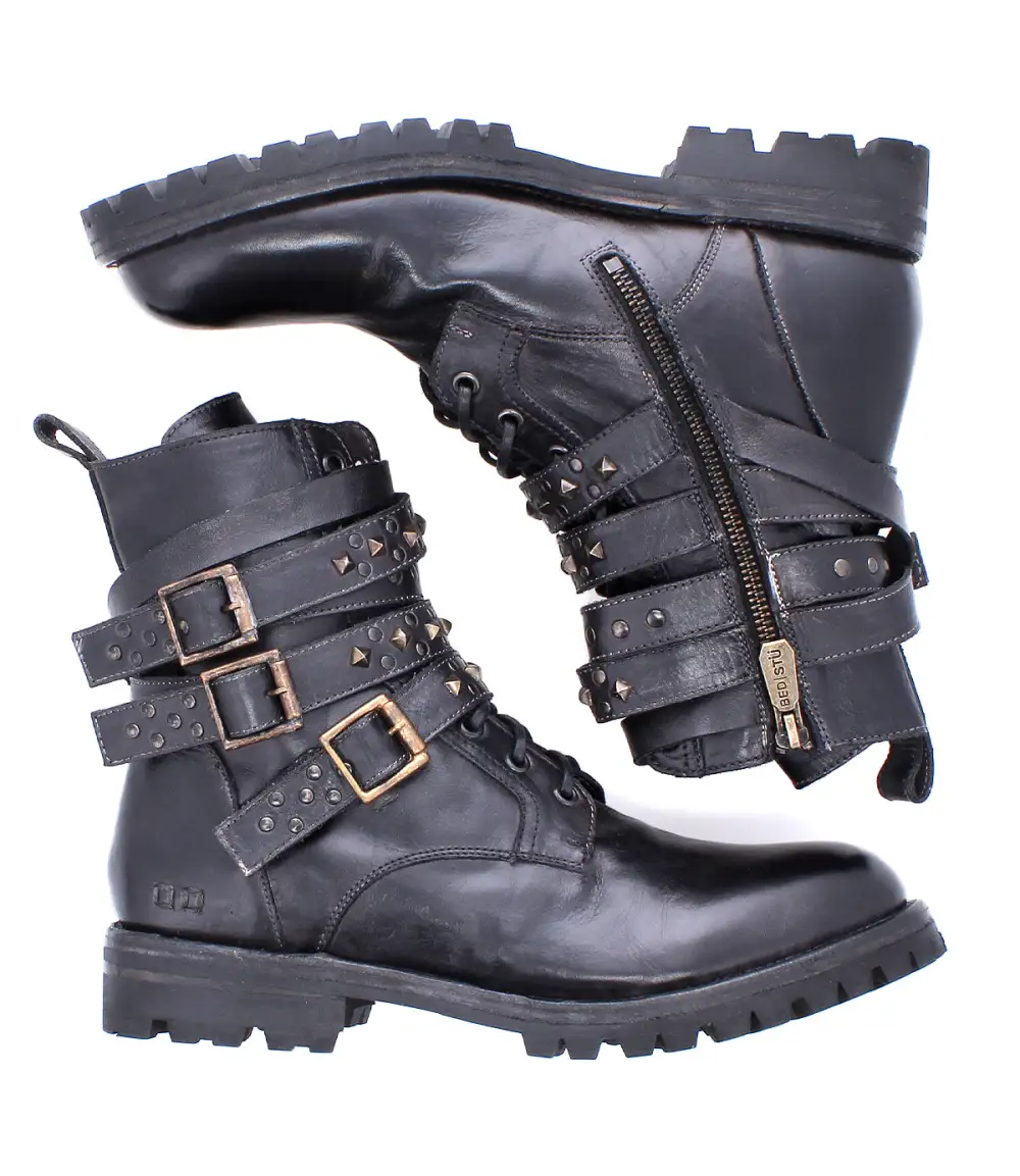 Side-Zip Lace-Up Combat Boots