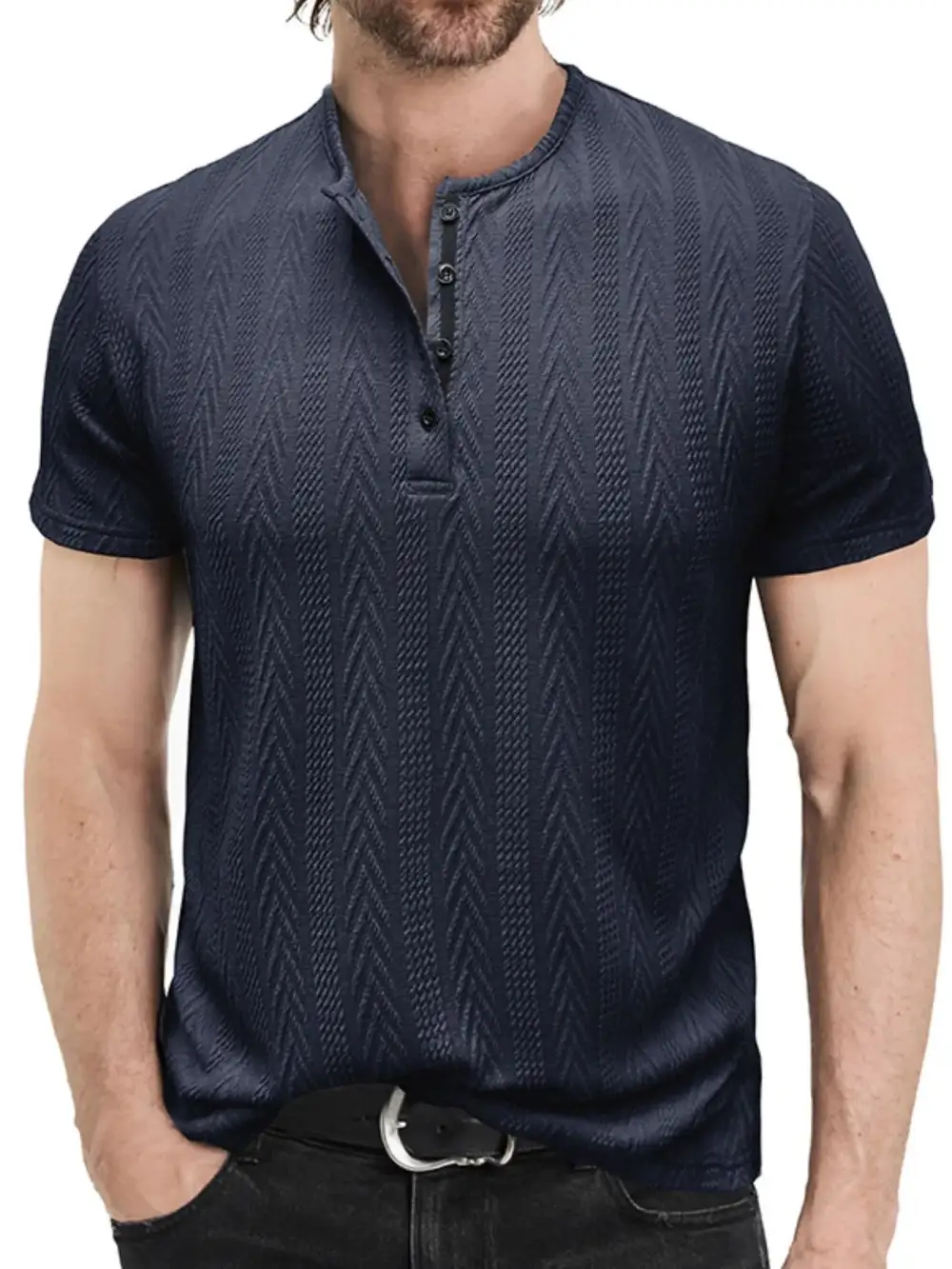 Easy Fit Textured Collared Polo Shirt