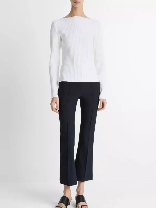 Ribbed Boat Neck T-Shirt