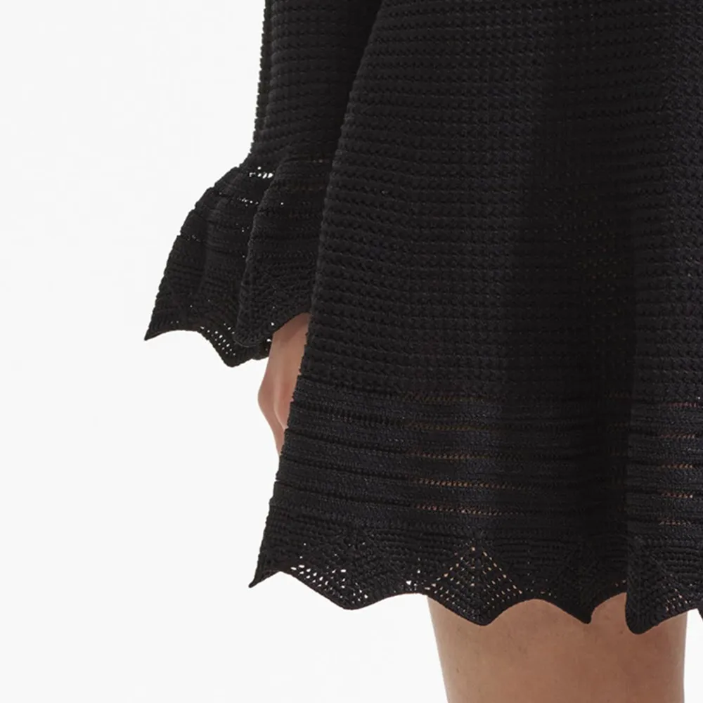Black Crochet Mini Dress
