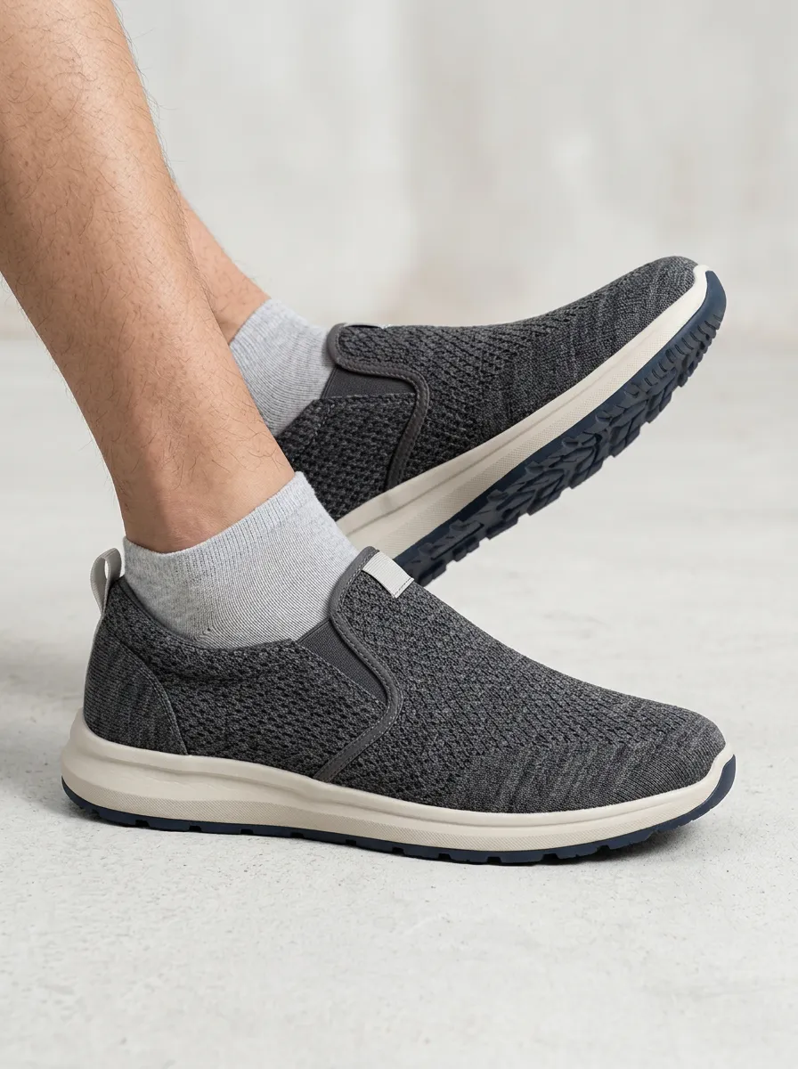 Flexible Knit Graphic Comfort Edit Men's Stretch Canvas Shoes