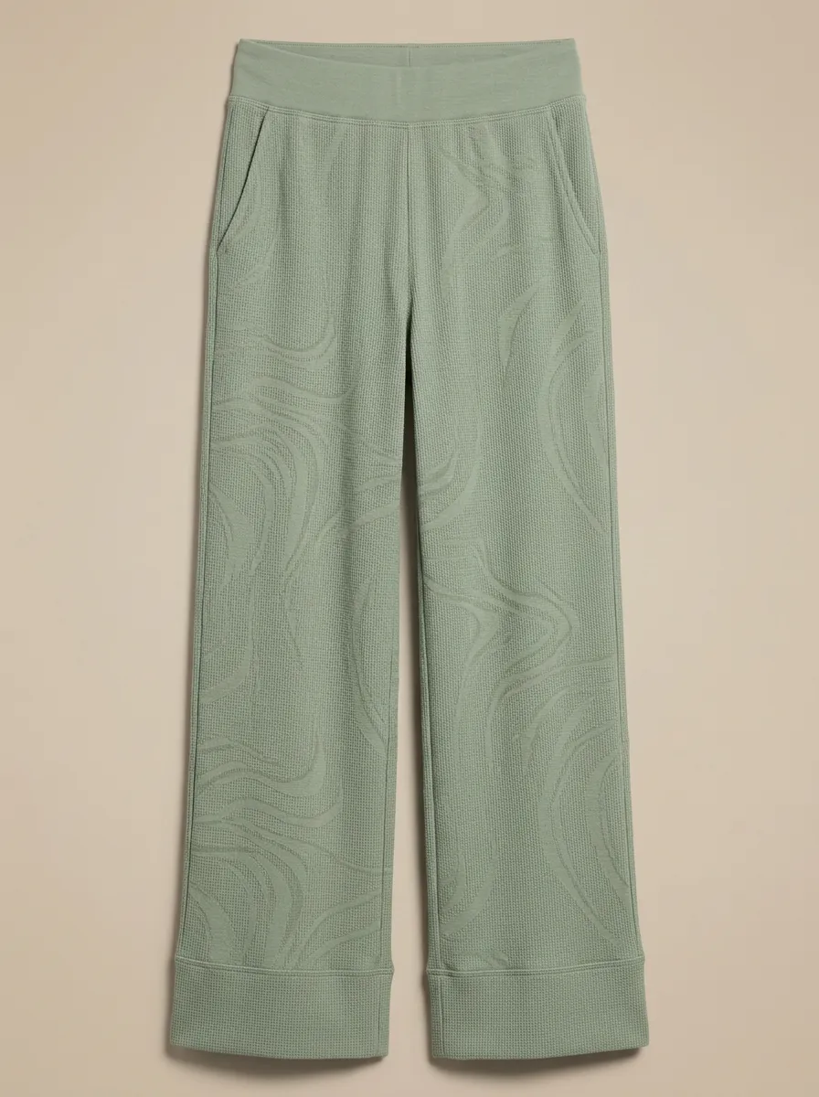 Women's Swirl Pattern Printed Waffle Lounge Pants
