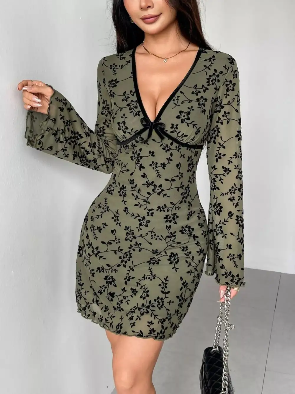 Floral Printed Flared Mini Dress