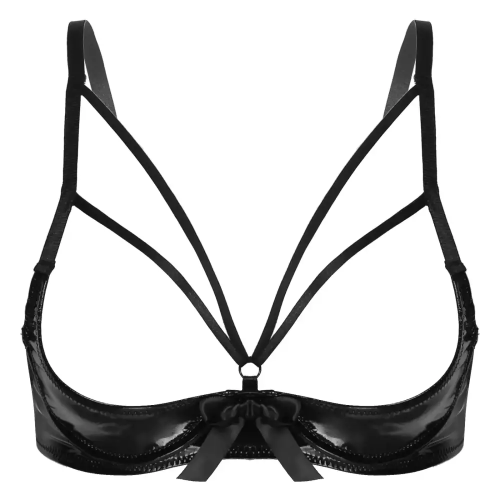 Open-Cup Bra with Bow Detail