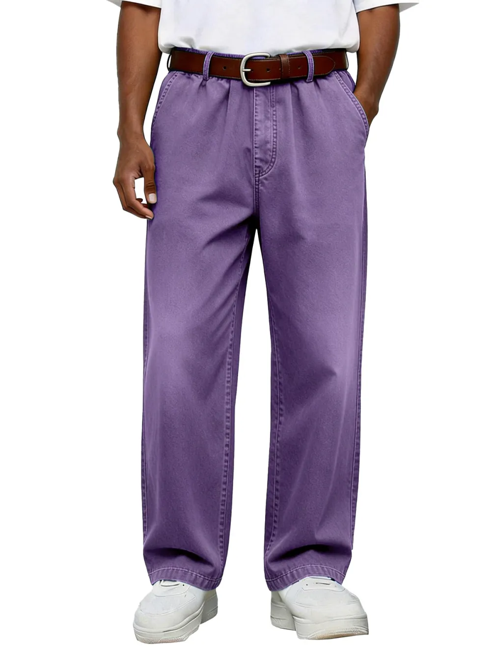 Textured Relaxed Fit Trousers