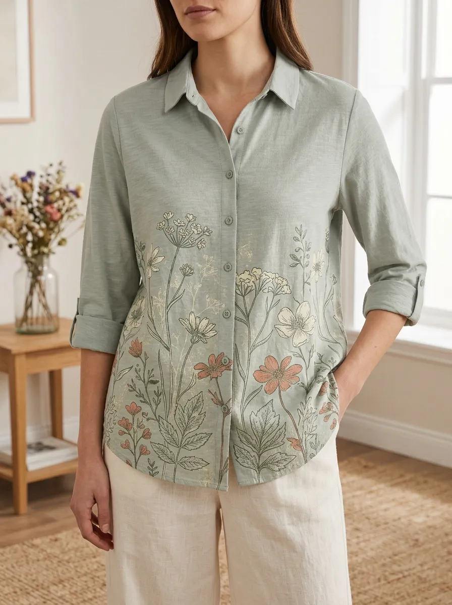 Women's Summit Botanical Nature Lover Wildflower Shirt