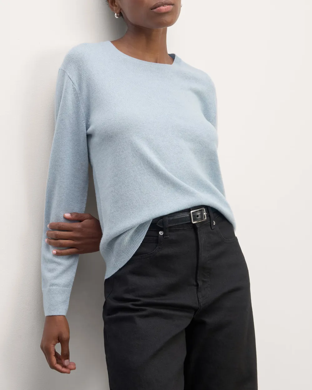 The Sky Blue Classic Crew in Cashmere