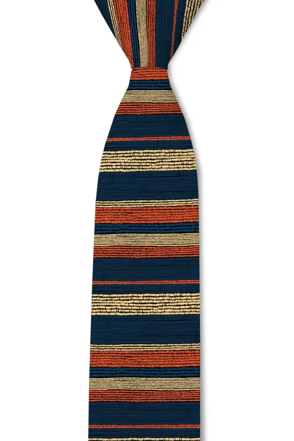 Knitted Stripe Pattern Necktie