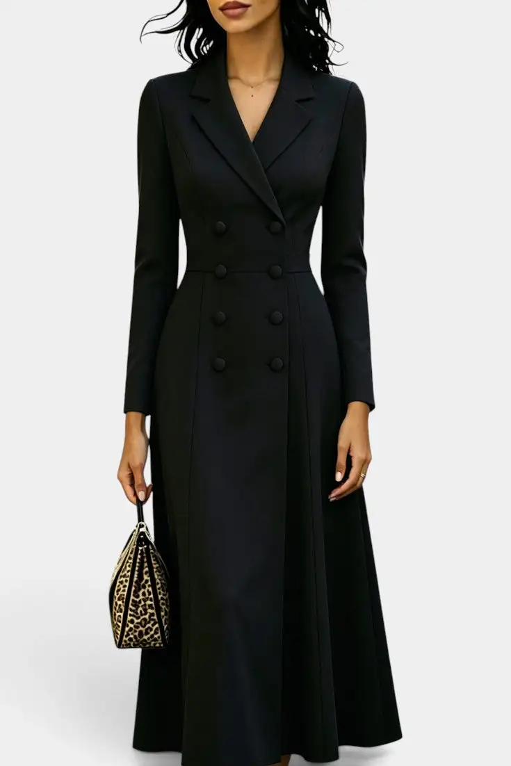 Blazer-Style Maxi Dress