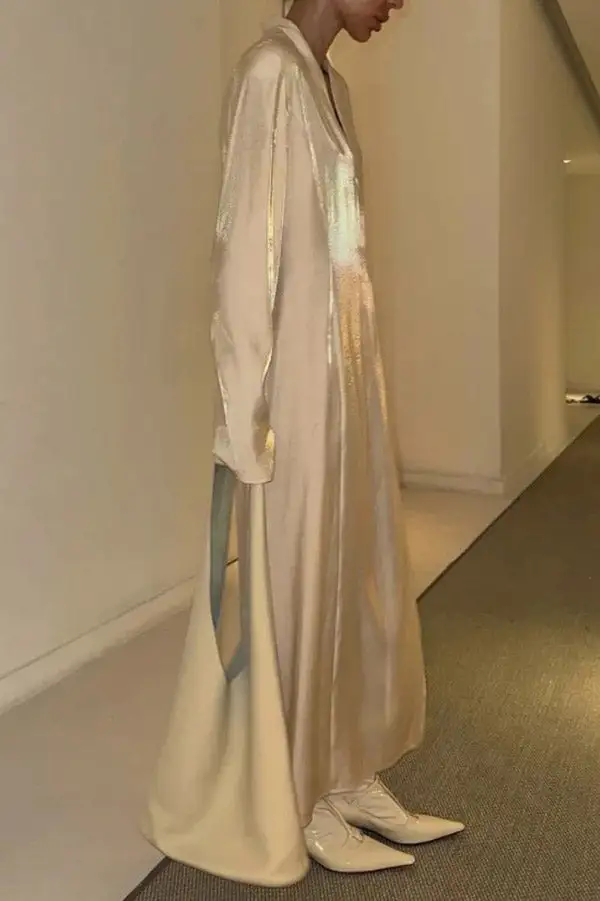 Refined Long Sleeve And Slit Maxi Skirt Set