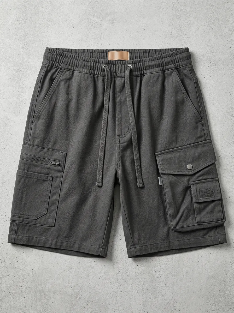 Pocket Drawstring Cargo Shorts