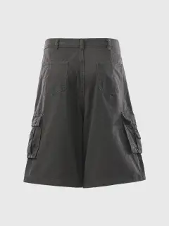 Wide-Leg Graphic Printed Shorts
