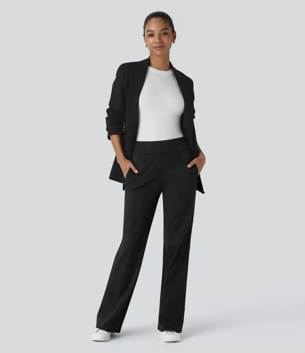  DayStretch Mid Rise Side Zipper Pocket Work Flare Pants