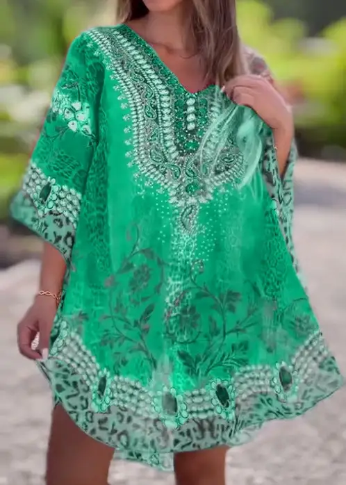 Women's Fitted V-Neck Floral Belted Dress