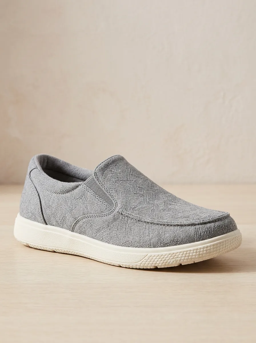 Signature Geometric Graphic Comfort Edit Men's Stretch Canvas Shoes