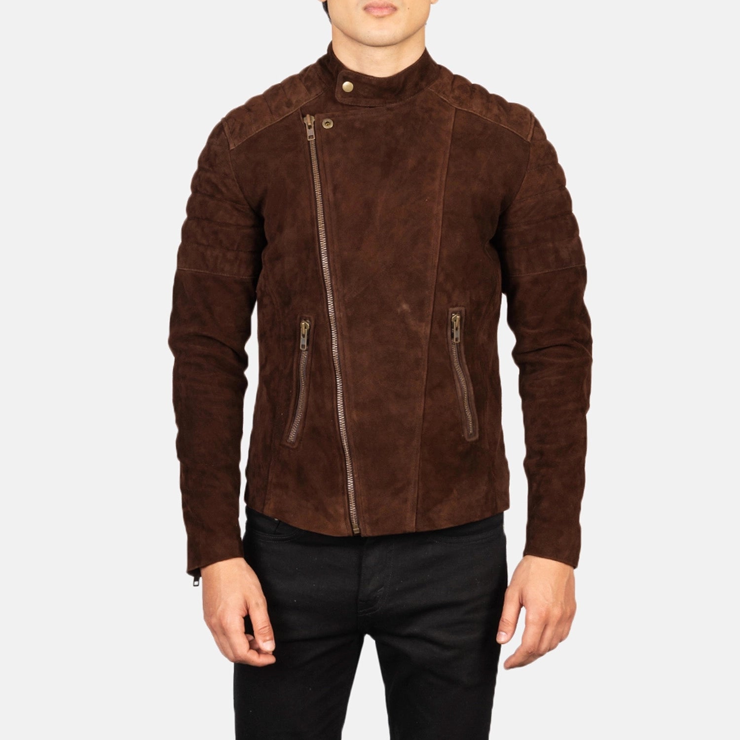Men's Utility Biker Suede Jacket
