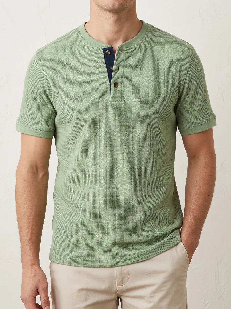 Modern Comfort Men's Short-Sleeve Henley Shirt