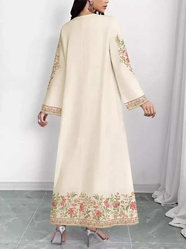 Floral Long-Sleeve Maxi Dress
