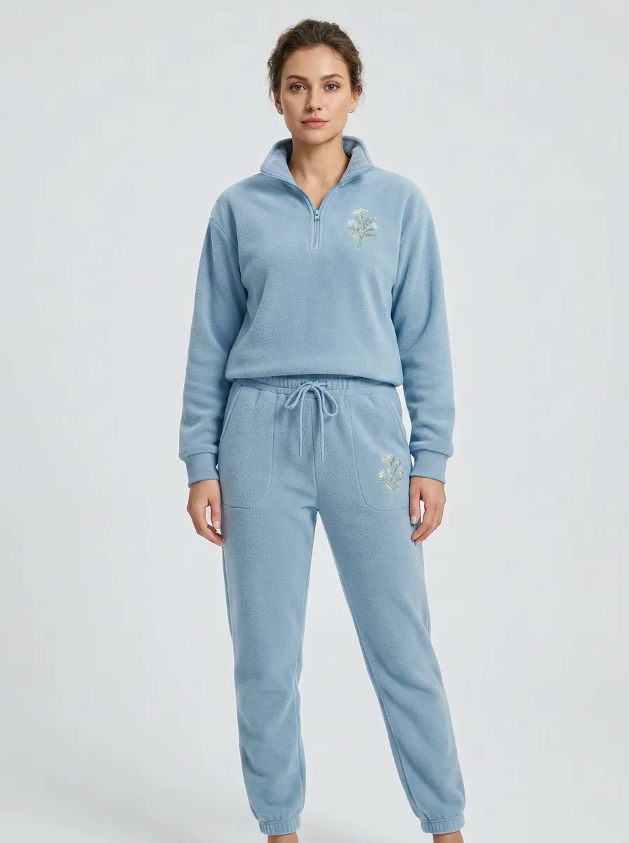 Women's Half-Zip Fleece Lounge Set