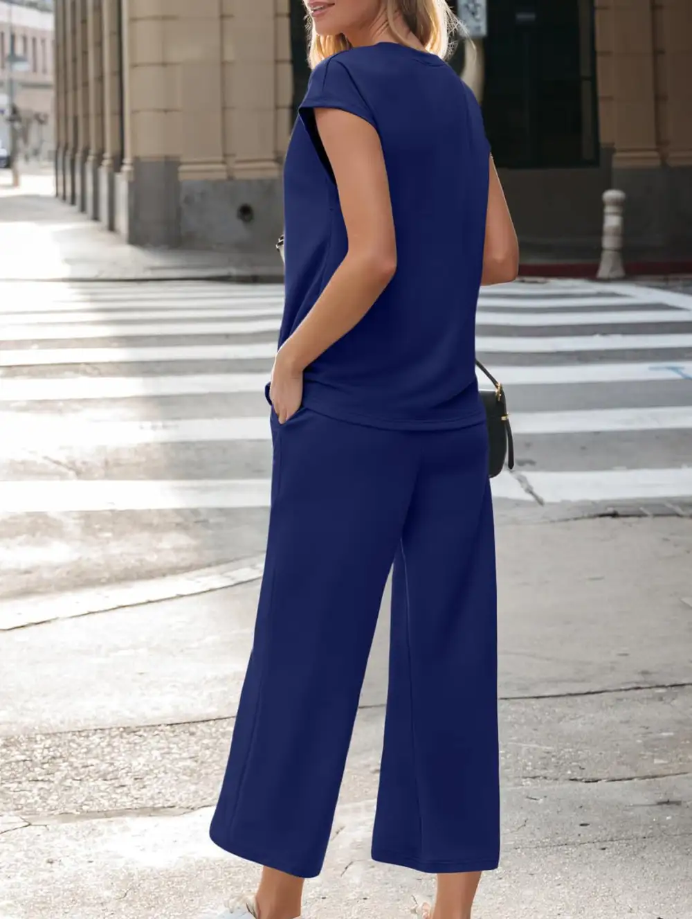 Short Sleeve Top Pants Two Piece Set